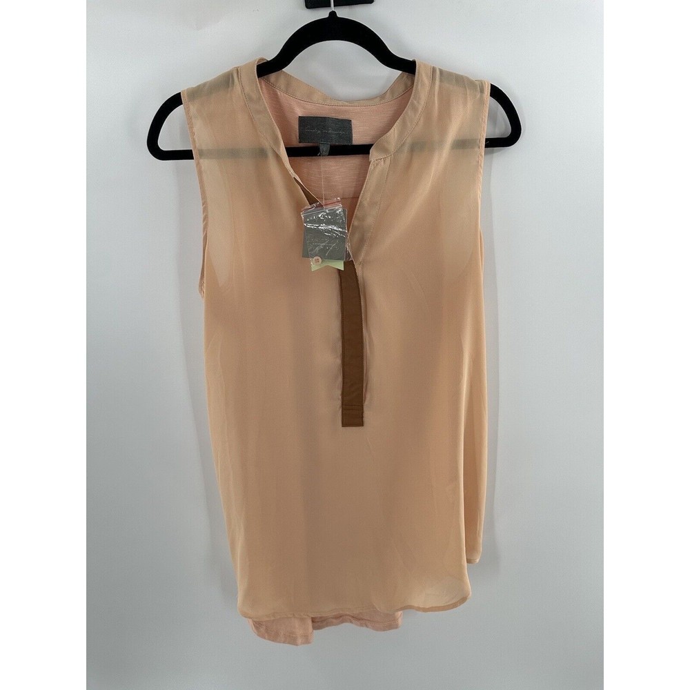 Sunday in Brooklyn Anhinga Blouse Small Women Vegan leather accent Anthropologie